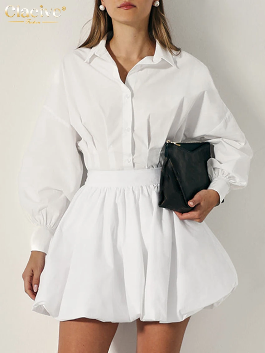 Clacive Fashion Loose White Cotton 2 Piece Sets Women Outfit Elegant Long Sleeve Shirt With High Waist Pleated Mini Skirt Set
Clacive Fashion Loose White Cotton 2 Piece Sets Women Outfit Elegant Long Sleeve Shirt With High Waist Pleated Mini Skirt Set