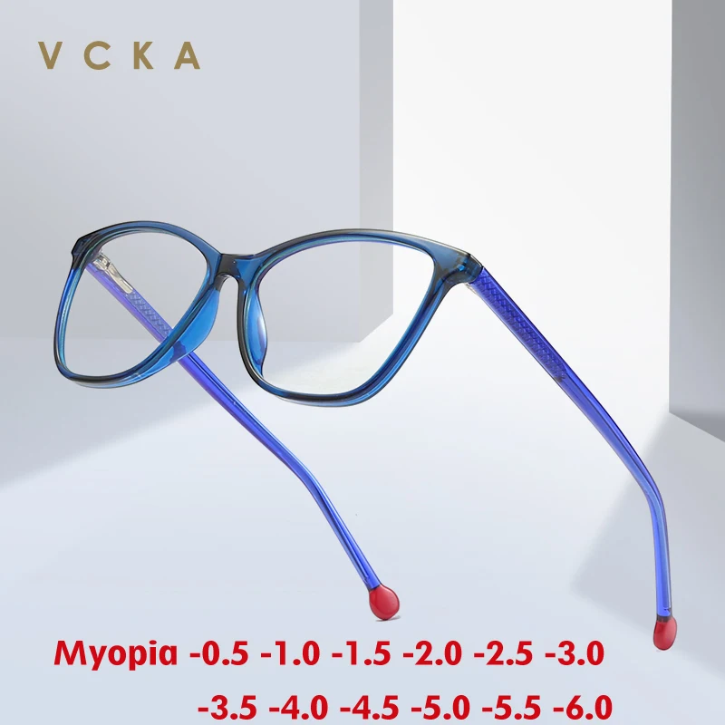 VCKA кошачий глаз женские очки для близорукости оправа мода TR90 анти-синий свет на заказ оптические винтажные очки по рецепту от -0,50 до -10
VCKA кошачий глаз женские очки для близорукости оправа мода TR90 анти-синий свет на заказ оптические винтажные очки по рецепту от -0,50 до -10