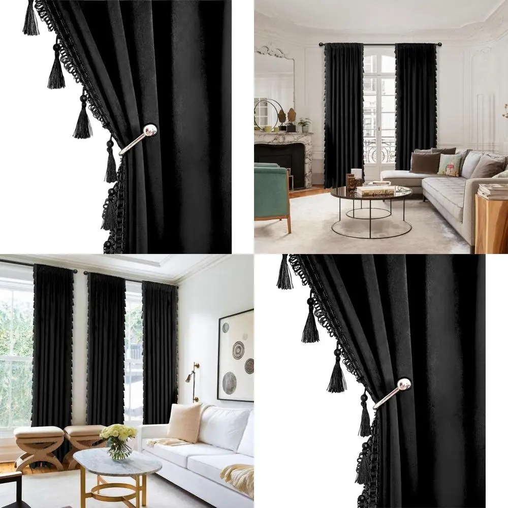 Velvet 84 Blackout Curtains with Tassels, 52x84, Soundproof Thermal Panels for Living Room
Velvet 84 Blackout Curtains with Tassels, 52x84, Soundproof Thermal Panels for Living Room