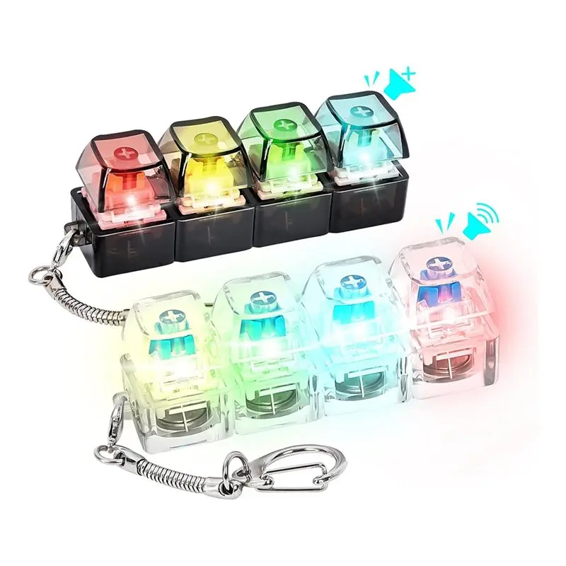 Loud& Silent Fidget Keychain With LED Lights, 2 Pcs Keyboard Fidget Stress Relief Clicker Fidget Keyboard
Loud& Silent Fidget Keychain With LED Lights, 2 Pcs Keyboard Fidget Stress Relief Clicker Fidget Keyboard