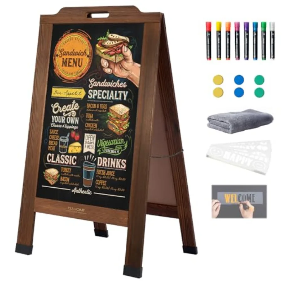 Magnetic Portable A-Frame Chalkboard Signs 40" x 20" Large Wood Sandwich Board Signs Outdoor Double-Sided Sidewalk Standing Cha
Magnetic Portable A-Frame Chalkboard Signs 40" x 20" Large Wood Sandwich Board Signs Outdoor Double-Sided Sidewalk Standing Cha