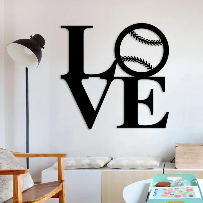 Baseball loves metal wall art, wrought iron hollow silhouette pendant, living room bedroom home decoration crafts
Baseball loves metal wall art, wrought iron hollow silhouette pendant, living room bedroom home decoration crafts