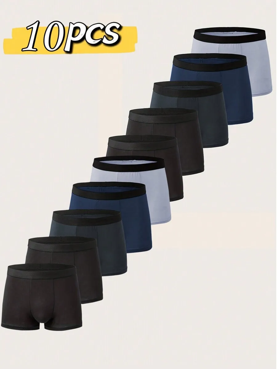 10pcs Solid Color Breathable Stretch Mens Boxer Briefs Comfortable Underwear Plus Size
10pcs Solid Color Breathable Stretch Mens Boxer Briefs Comfortable Underwear Plus Size