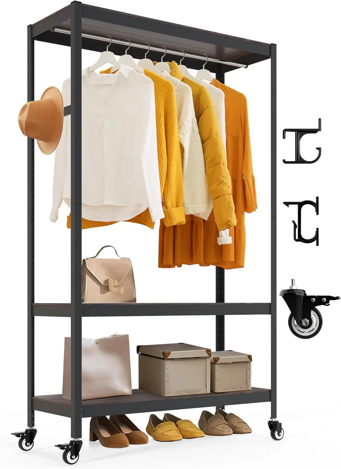 Heavy Duty Boltless Rolling Garment Rack with Wheels Shelf Adjustable Metal Shelving Hanging Clothes Storage Portable Wardrobe C
Heavy Duty Boltless Rolling Garment Rack with Wheels Shelf Adjustable Metal Shelving Hanging Clothes Storage Portable Wardrobe C
