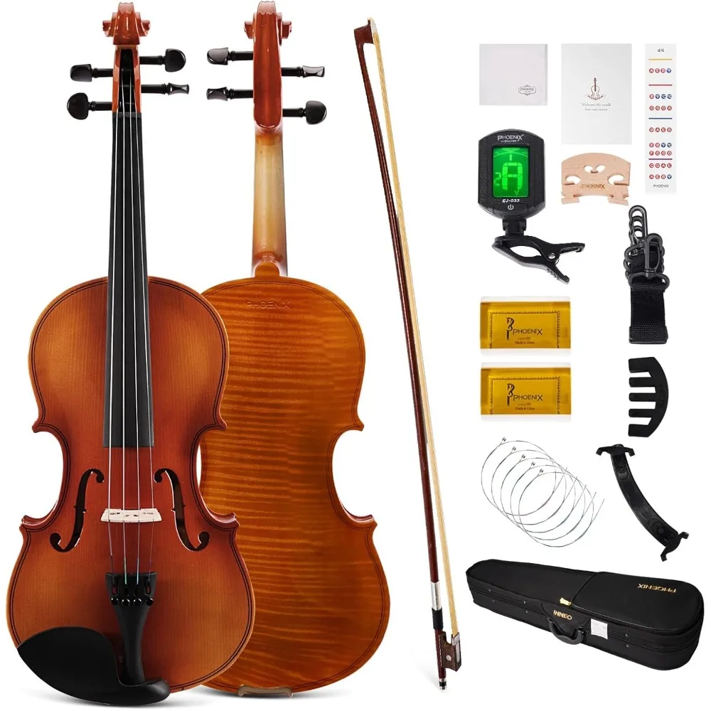 Violin 4/4 Full Size Kit, Tuner, Case, Mute, Fingerboard Stickers, Shoulder Rest (Full), Set for Beginner Adults Student Violin
Violin 4/4 Full Size Kit, Tuner, Case, Mute, Fingerboard Stickers, Shoulder Rest (Full), Set for Beginner Adults Student Violin