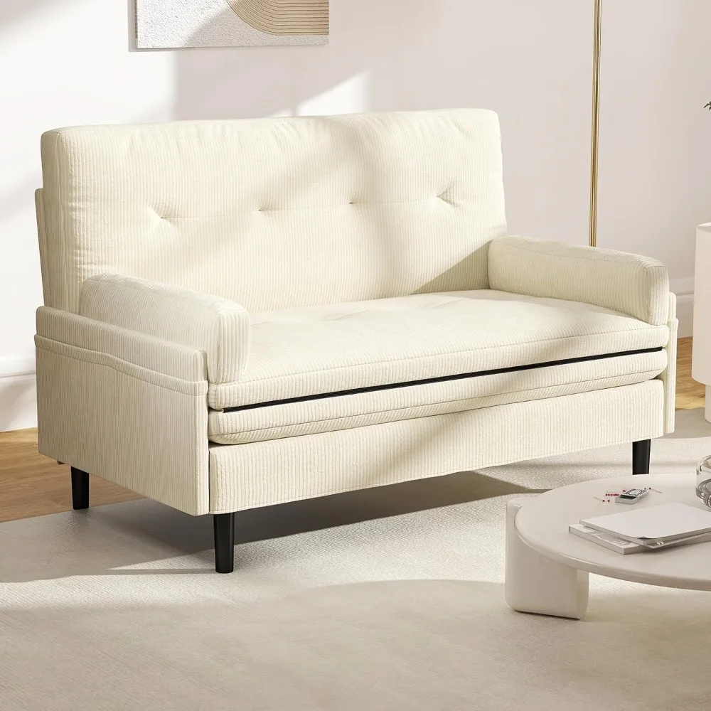 Small Modern Loveseat Couch Sofa, Convertible Sleeper Sofa with Adjustable Backrest, Velvet Fabric Upholstered 2-Seat Sofa
Small Modern Loveseat Couch Sofa, Convertible Sleeper Sofa with Adjustable Backrest, Velvet Fabric Upholstered 2-Seat Sofa