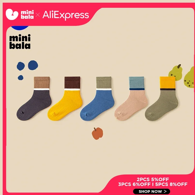 Mini Bala Unisex Kids Sweat-absorbing Breathable Cotton-elastic Socks Baby Versatile Socks 5-pack
Mini Bala Unisex Kids Sweat-absorbing Breathable Cotton-elastic Socks Baby Versatile Socks 5-pack