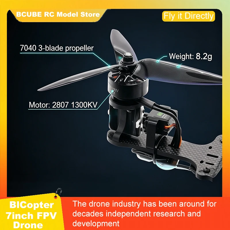 BICopter 7inch FPV Drone Frame Kit Carbon Fiber Racing Quadcopter Freestyle INAV Beatflight F405 F722 Ardupilot Flight Control
BICopter 7inch FPV Drone Frame Kit Carbon Fiber Racing Quadcopter Freestyle INAV Beatflight F405 F722 Ardupilot Flight Control