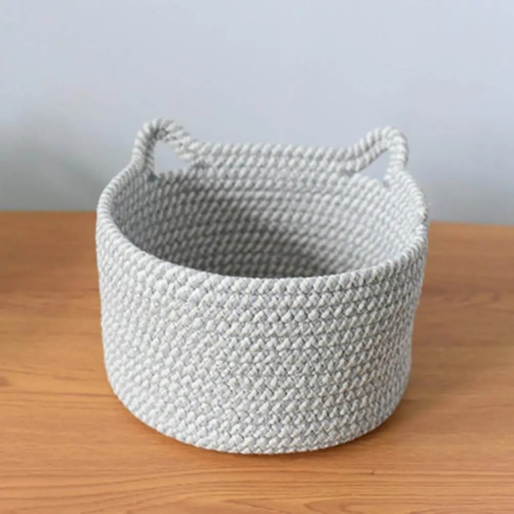 Reinforced Stitching Basket Braided Storage Basket Cute Cat Ear Decor Woven Cotton Rope Storage Basket for Pet Toys for Desk
Reinforced Stitching Basket Braided Storage Basket Cute Cat Ear Decor Woven Cotton Rope Storage Basket for Pet Toys for Desk