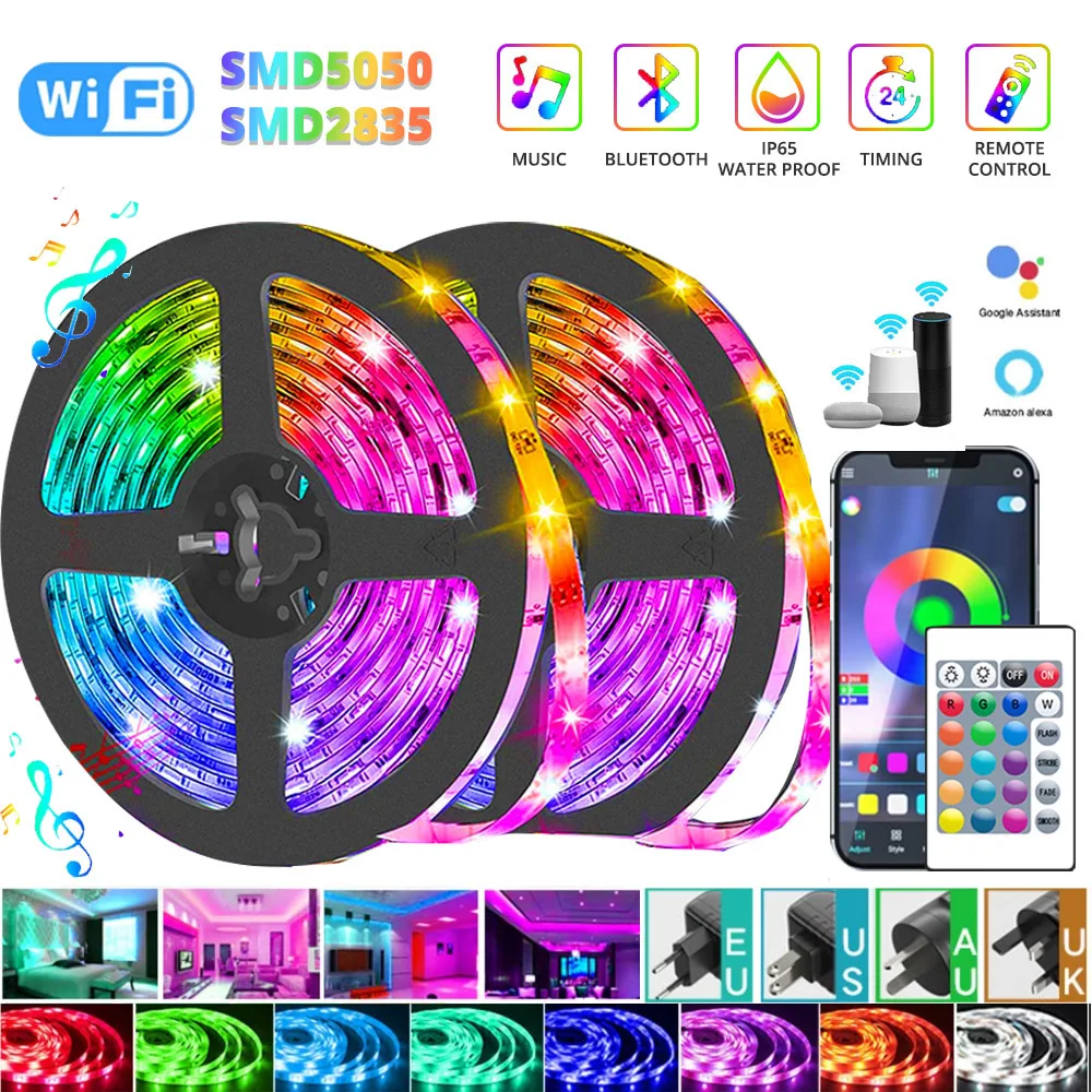 Светодиодная лента 2835 освещения, 5050SMD, Wi-Fi, RGB, гибкая, водонепроницаемая, дистанционное управление, подсветка для телевизора, спальни
Светодиодная лента 2835 освещения, 5050SMD, Wi-Fi, RGB, гибкая, водонепроницаемая, дистанционное управление, подсветка для телевизора, спальни
