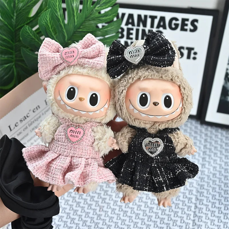 For 15/17cm Labubu Luxury Dresses Bow Headband Set Grid Style Clothes V1 V2 Labubu Costume Sitting Party Series DIY Clothing 
For 15/17cm Labubu Luxury Dresses Bow Headband Set Grid Style Clothes V1 V2 Labubu Costume Sitting Party Series DIY Clothing