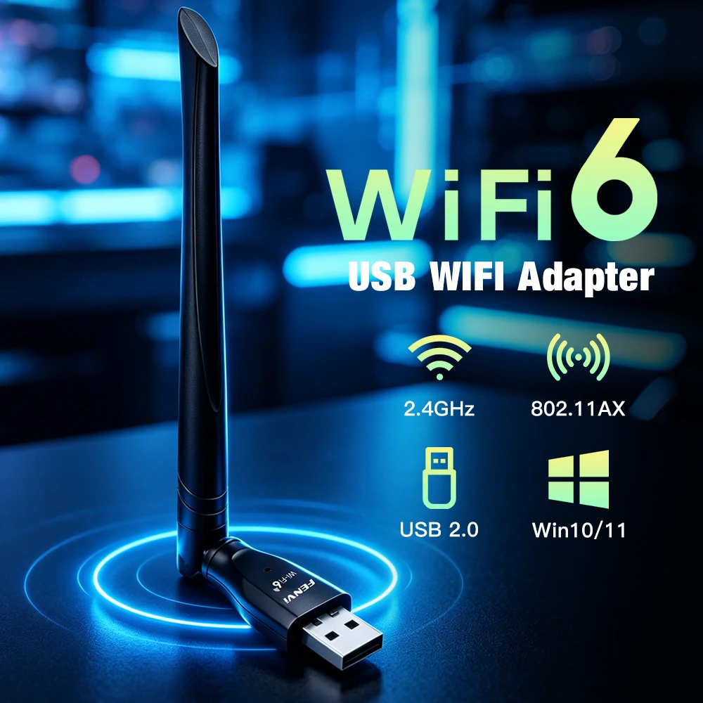 Fenvi WiFi 6 AX300 USB WiFi Mini Dongle AIC88DC Chip 2.4G 802.11AX WiFi Wireless Adapter For PC/Laptop Win 10/11 Drive Free
Fenvi WiFi 6 AX300 USB WiFi Mini Dongle AIC88DC Chip 2.4G 802.11AX WiFi Wireless Adapter For PC/Laptop Win 10/11 Drive Free
