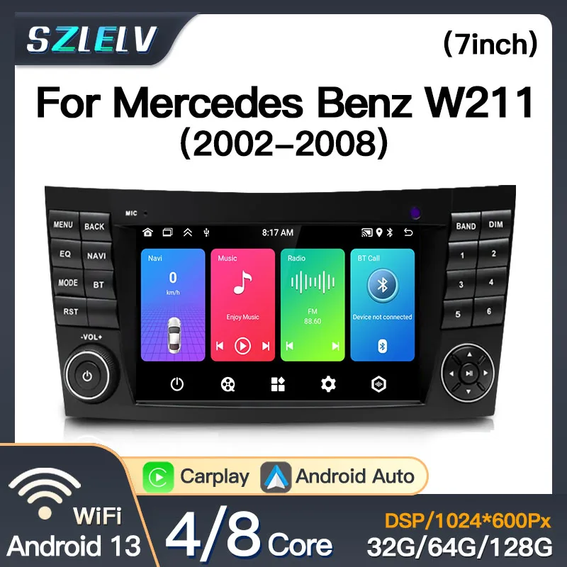 7" Android Audo Car Radio GPS Player For Mercedes Benz E-class W211 E200 E220 E300 E350 E240 E270 E280 W219 Carplay Stereo 2din
7" Android Audo Car Radio GPS Player For Mercedes Benz E-class W211 E200 E220 E300 E350 E240 E270 E280 W219 Carplay Stereo 2din