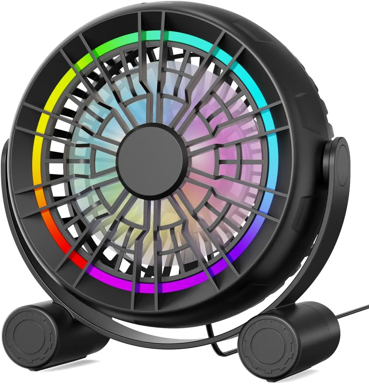 USB RGB Desk Fan, 3 Speeds Quiet Portable Table Fan with 8 Color LED Lights, 360° Rotation for Home Office Desktop Bedroom
USB RGB Desk Fan, 3 Speeds Quiet Portable Table Fan with 8 Color LED Lights, 360° Rotation for Home Office Desktop Bedroom