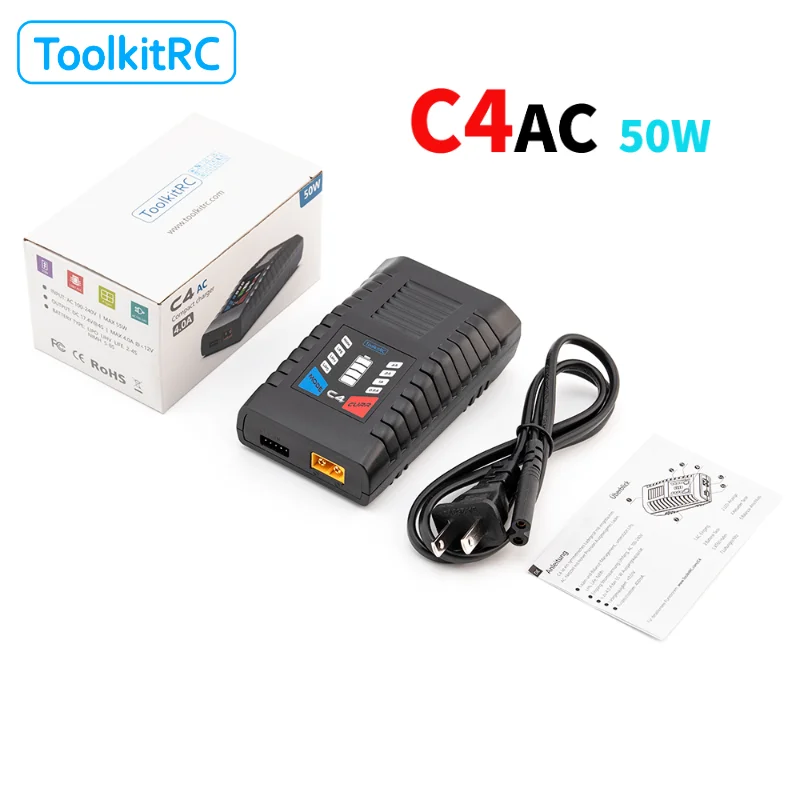 Genuine ToolkitRC C4 50W 4A mini Balance Charger 2-4S Lipo Battery Smart Charging For Lipo LiHv LiFe NiMH RC FPV Drone
Genuine ToolkitRC C4 50W 4A mini Balance Charger 2-4S Lipo Battery Smart Charging For Lipo LiHv LiFe NiMH RC FPV Drone