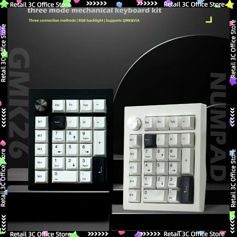 Zuoya Gmk26 Трехрежимная беспроводная механическая цифровая клавиатура с возможностью горячей замены Bluetooth 2,4 г Ручка Qmk/Via Rgb Подсветка Цифровая клавиатура
Zuoya Gmk26 Трехрежимная беспроводная механическая цифровая клавиатура с возможностью горячей замены Bluetooth 2,4 г Ручка Qmk/Via Rgb Подсветка Цифровая клавиатура