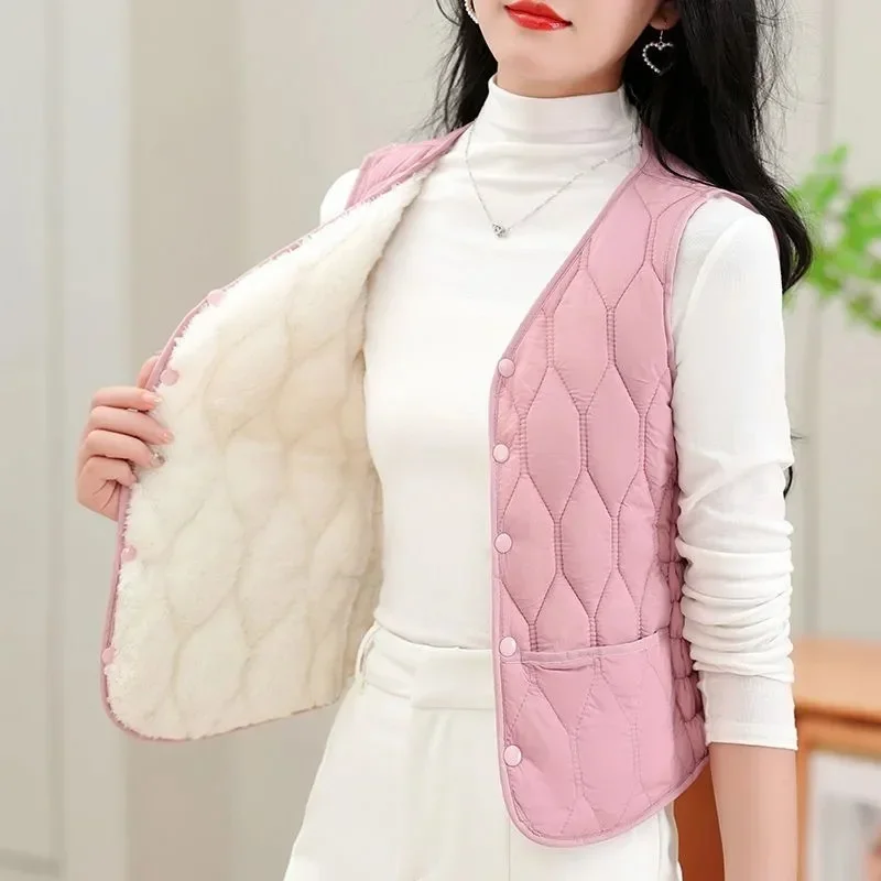 Autumn New Down Cotton Solid Color V-neck Sleeveless Vest with Lightweight Warm and Slim Fit Comfortable and Versatile Base Vest
Autumn New Down Cotton Solid Color V-neck Sleeveless Vest with Lightweight Warm and Slim Fit Comfortable and Versatile Base Vest