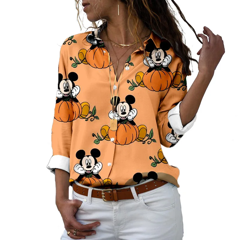 Autumn street new Mickey Minnie Halloween pattern printing women's long-sleeved lapel fashion casual Harajuku cute shirt y2k
Autumn street new Mickey Minnie Halloween pattern printing women's long-sleeved lapel fashion casual Harajuku cute shirt y2k