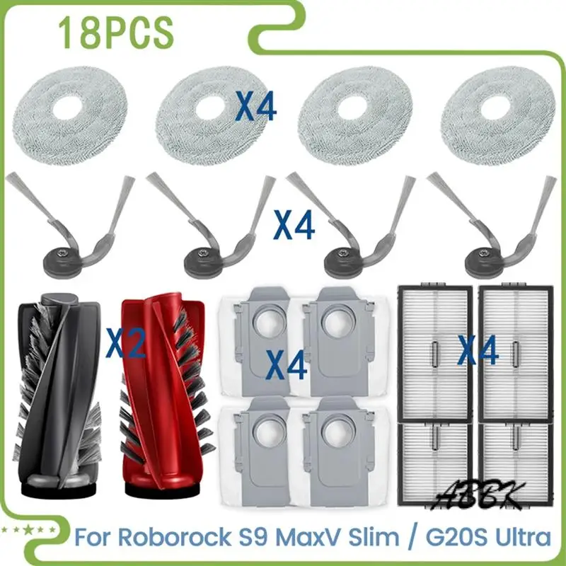 ABBK-Для Roborock S9 Maxv Slim/G20S Ultra Запчасти для пылесоса Основный ролик Боковая щетка Фильтр Швабра Ткань Мешки для пыли Запчасти
ABBK-Для Roborock S9 Maxv Slim/G20S Ultra Запчасти для пылесоса Основный ролик Боковая щетка Фильтр Швабра Ткань Мешки для пыли Запчасти
