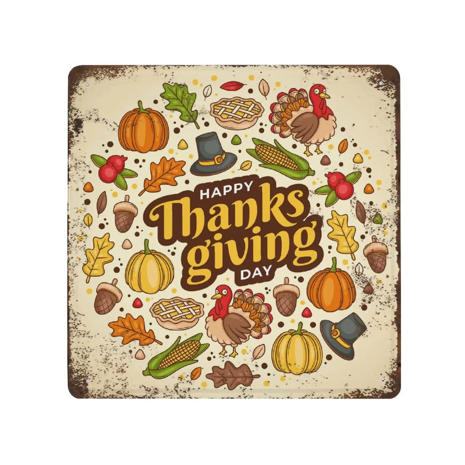 Shabby Durable Thick Metal Sign,Happy Thanksgiving Day with Turkey Square Tin Sign,Vintage Wall Decor
Shabby Durable Thick Metal Sign,Happy Thanksgiving Day with Turkey Square Tin Sign,Vintage Wall Decor