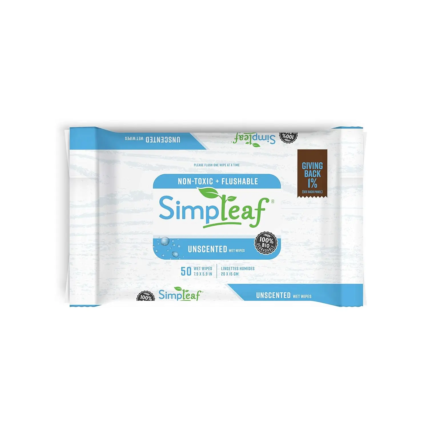 Eco-Friendly Flushable Wet Wipes | Hypoallergenic, Alcohol & Paraben Free | Unscented Aloe Vera, 50 Count
Eco-Friendly Flushable Wet Wipes | Hypoallergenic, Alcohol & Paraben Free | Unscented Aloe Vera, 50 Count