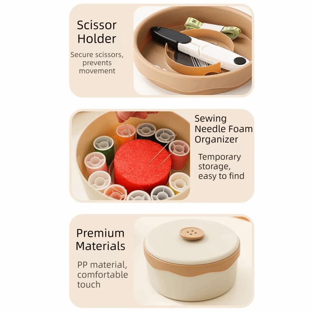 Portable DIY Sewing Box Set Magnetic Hand Sewing Needles Hand Sewing Tool Kit Thimble Threads Needle Thread Box Clothe Repair