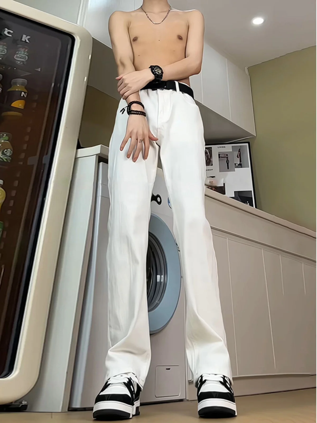 High Waist White Denim Jeans Men's Summer American High Street Sle Extended Length Tall Men's Knife Flared Pants
High Waist White Denim Jeans Men's Summer American High Street Sle Extended Length Tall Men's Knife Flared Pants