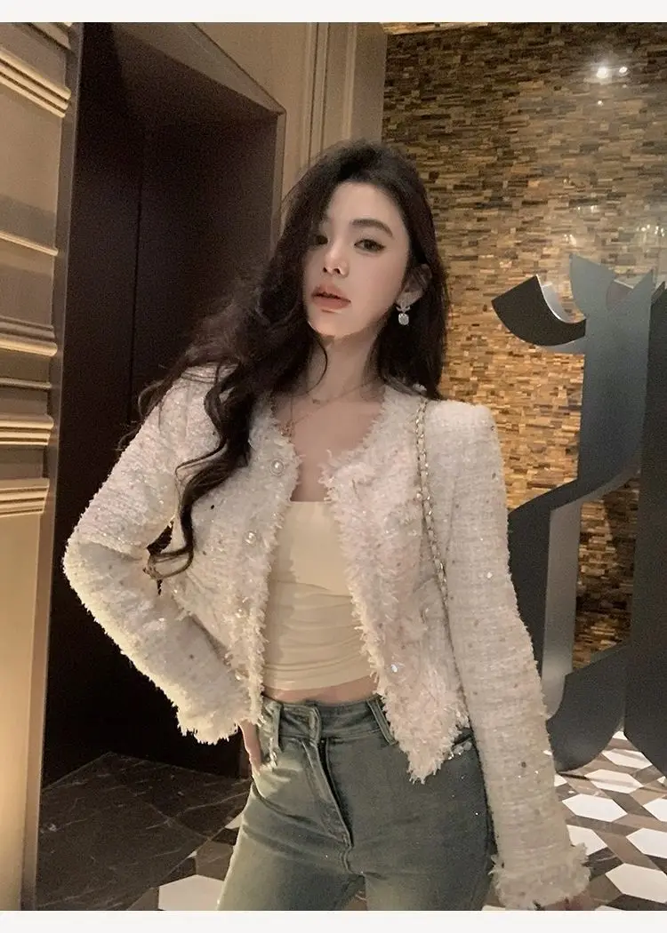 Spring Autumn New Short Coat Women 2025 Slim Fit Casual Long Sleeve Tops Mujer Korean Elegant Fashion White Jackets 
Spring Autumn New Short Coat Women 2025 Slim Fit Casual Long Sleeve Tops Mujer Korean Elegant Fashion White Jackets