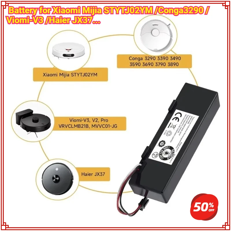 STYTJ02YM Battery 14.4V for Xiaomi Mijia LDS Vacuum Cleaner Mi Robot Vacuum-Mop P Mi Robot Vacuum-Mop 2S/Haier JX37
STYTJ02YM Battery 14.4V for Xiaomi Mijia LDS Vacuum Cleaner Mi Robot Vacuum-Mop P Mi Robot Vacuum-Mop 2S/Haier JX37