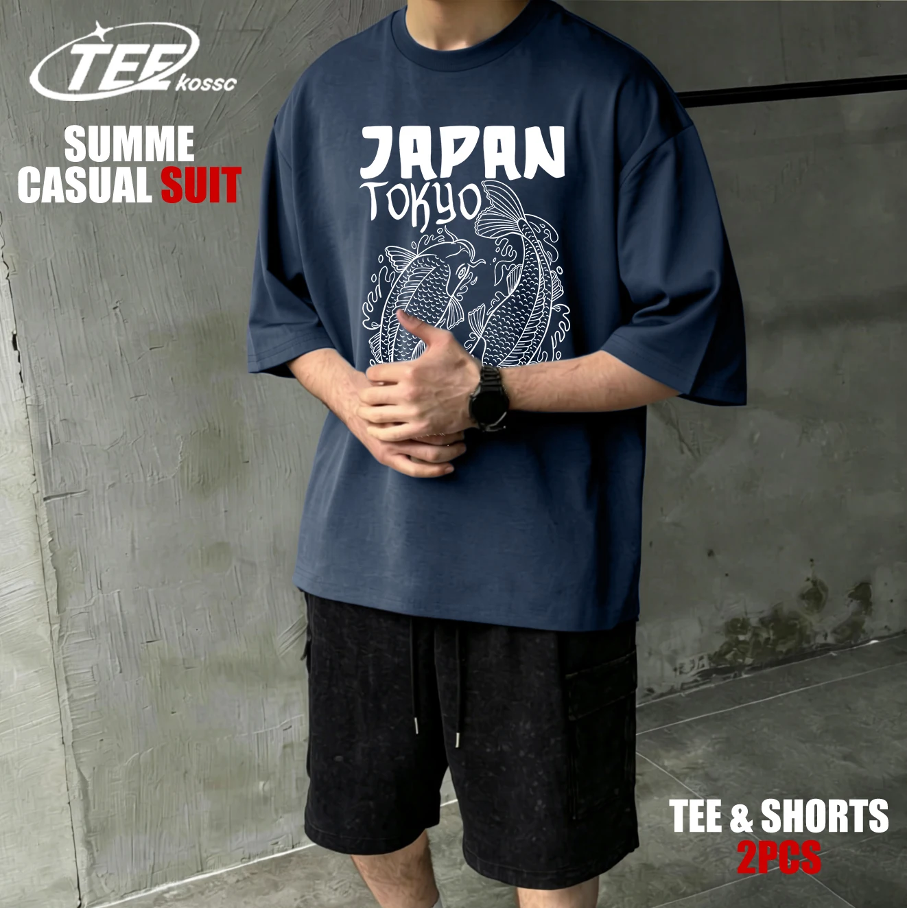 Японская футболка Harajuku Koi для мужчин, летняя универсальная футболка с круглым вырезом, модная хлопковая футболка с коротким рукавом, свободный крой, унисекс, комплект
Японская футболка Harajuku Koi для мужчин, летняя универсальная футболка с круглым вырезом, модная хлопковая футболка с коротким рукавом, свободный крой, унисекс, комплект