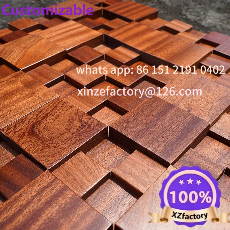 Customizable log mahogany pure solid wood size square large board mosaic TV background wall home decoration porch balcony brick
Customizable log mahogany pure solid wood size square large board mosaic TV background wall home decoration porch balcony brick
