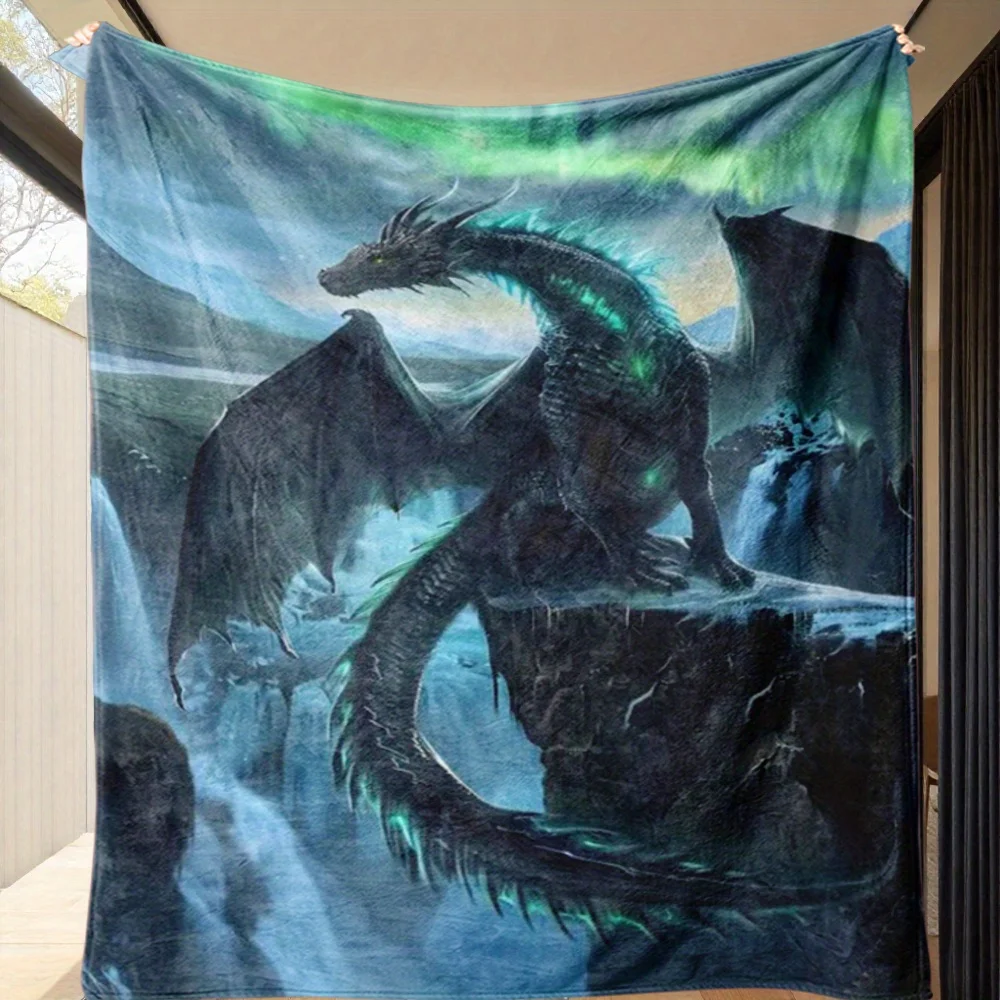 Fantasy Dragon Illustration Fleece Blanket - Soft Flannel, Large Size, Vibrant Teal & Green Dragon Design, Perfect for
Fantasy Dragon Illustration Fleece Blanket - Soft Flannel, Large Size, Vibrant Teal & Green Dragon Design, Perfect for