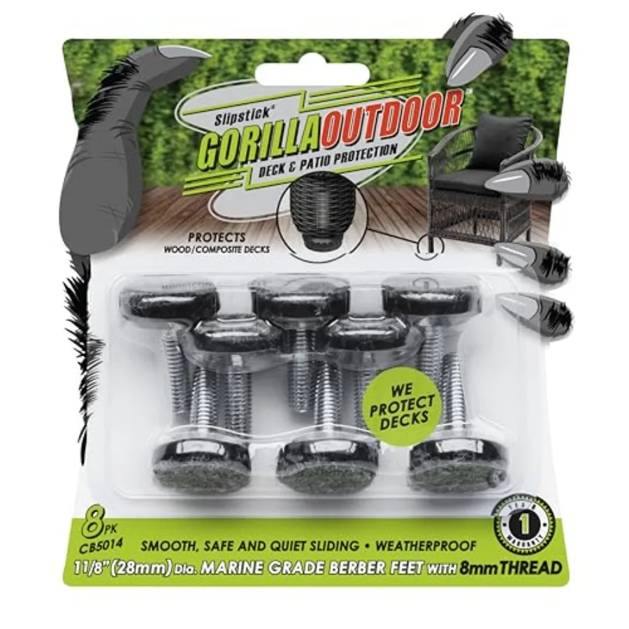 Gorilla Outdoor Adjustable Furniture Levelers 8 Pack Weatherproof Screw in Leg Glides for Chairs, Tables, and Outdoor, 1-1/8 In
Gorilla Outdoor Adjustable Furniture Levelers 8 Pack Weatherproof Screw in Leg Glides for Chairs, Tables, and Outdoor, 1-1/8 In