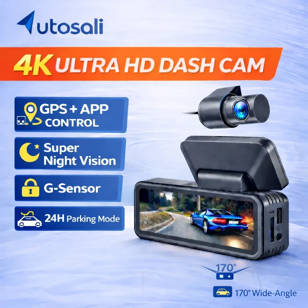 Autosali V8 Dash Cam 4K UHD Recording Car Camera DVR Night Vision Video Recorder Built-In Wi-Fi Support GPS 24H Parking
Autosali V8 Dash Cam 4K UHD Recording Car Camera DVR Night Vision Video Recorder Built-In Wi-Fi Support GPS 24H Parking