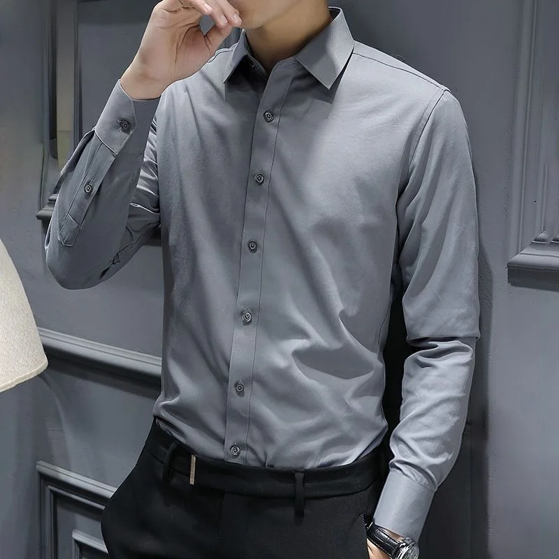 Men's Long Sleeve Shirt Spring Slim Fit Casual Fashion Business Casual Iron Free Grey Shirt Men's Stylish Slim Fit Shirt
Men's Long Sleeve Shirt Spring Slim Fit Casual Fashion Business Casual Iron Free Grey Shirt Men's Stylish Slim Fit Shirt