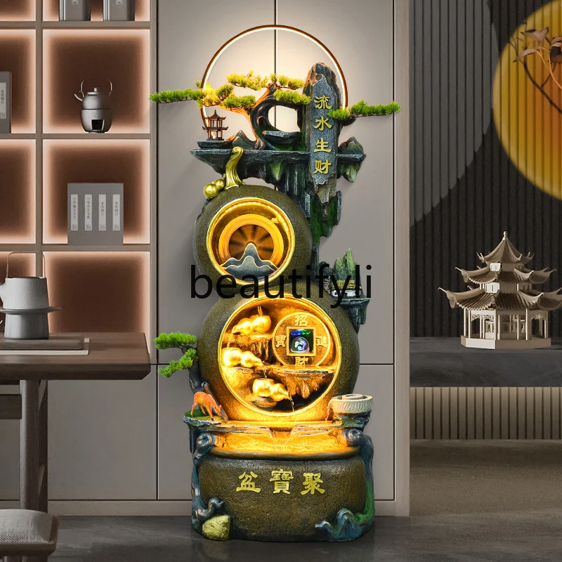 Flow ornament circulating water floor gourd office living room feng shui wheel company
Flow ornament circulating water floor gourd office living room feng shui wheel company