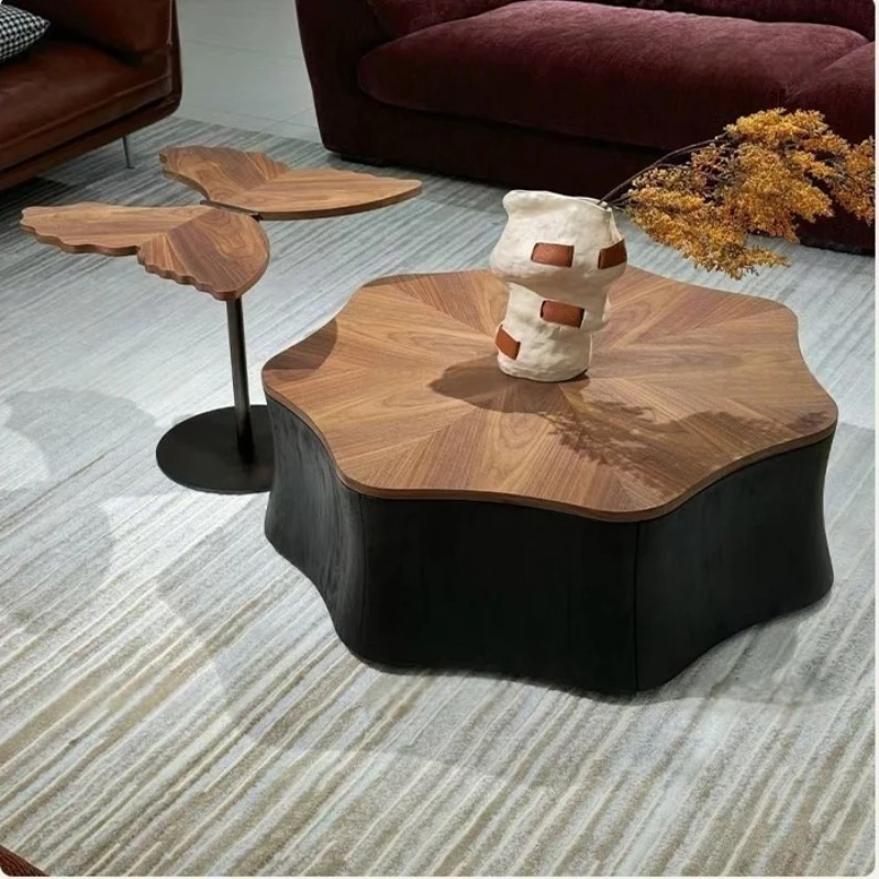 Solid wood coffee table living room household coffee table petal butterfly edge table
Solid wood coffee table living room household coffee table petal butterfly edge table