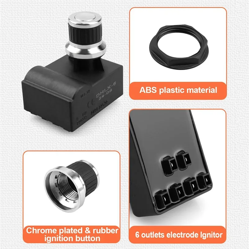 A02F-DHL-128-6Q Grill Igniter Replacement Push Button Pulse Igniter For Member's Mark GR2210601-MM-00 6 Outlet Igniters Kit
A02F-DHL-128-6Q Grill Igniter Replacement Push Button Pulse Igniter For Member's Mark GR2210601-MM-00 6 Outlet Igniters Kit
