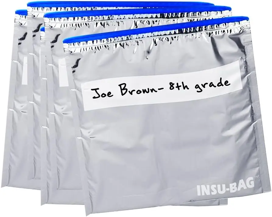 Foil Thermal Sandwich Bags - 5 Pack - Reusable Insulated Bag - Keeps Snacks and Lunch Cool and Fresh - Easy Closure - Waterproof Silver
Foil Thermal Sandwich Bags - 5 Pack - Reusable Insulated Bag - Keeps Snacks and Lunch Cool and Fresh - Easy Closure - Waterproof Silver