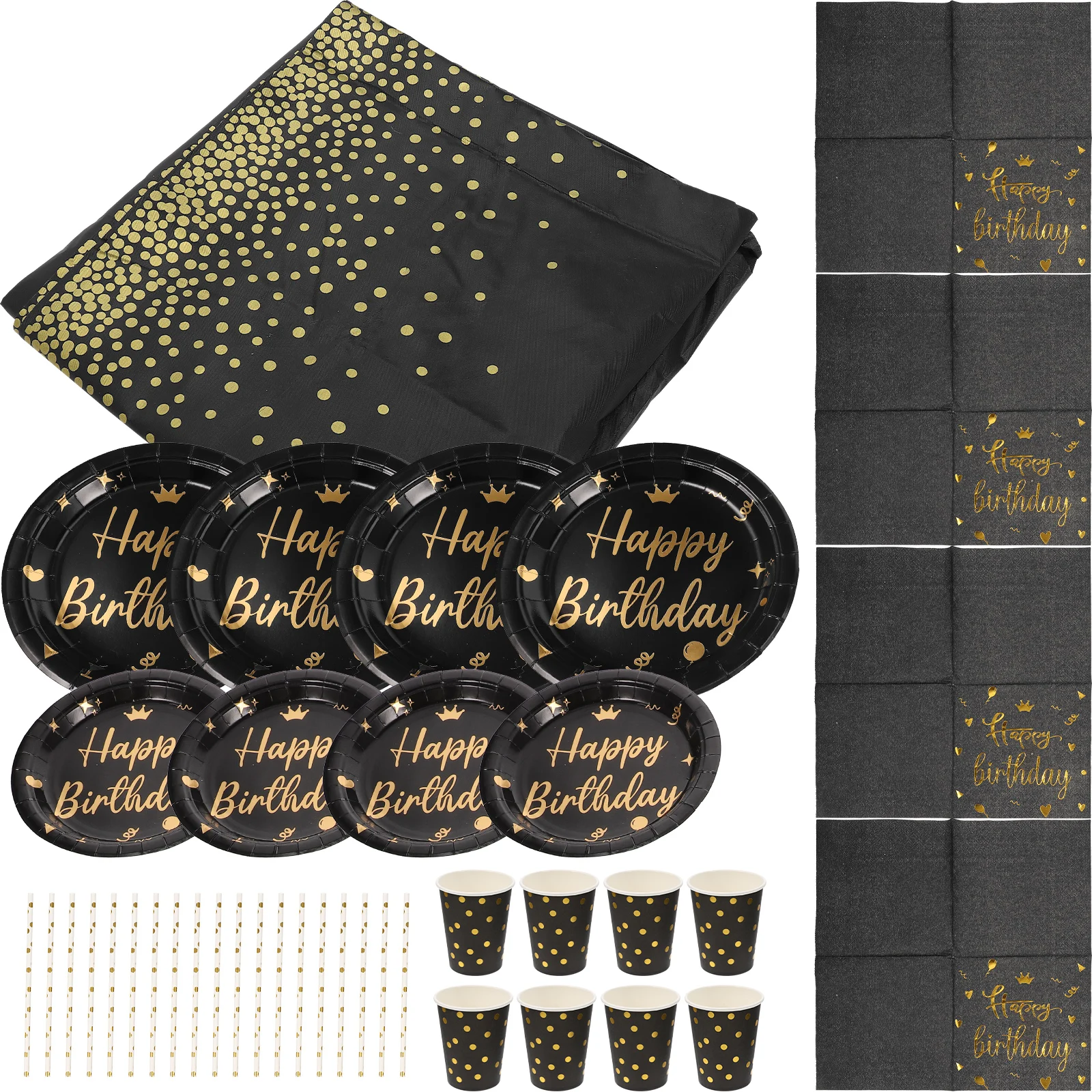 Black Birthday Tableware Disposable Plates Cups Napkins Kids Dinnerware Paper Cloth Safe Hygienic Cake Plates Party Use
Black Birthday Tableware Disposable Plates Cups Napkins Kids Dinnerware Paper Cloth Safe Hygienic Cake Plates Party Use