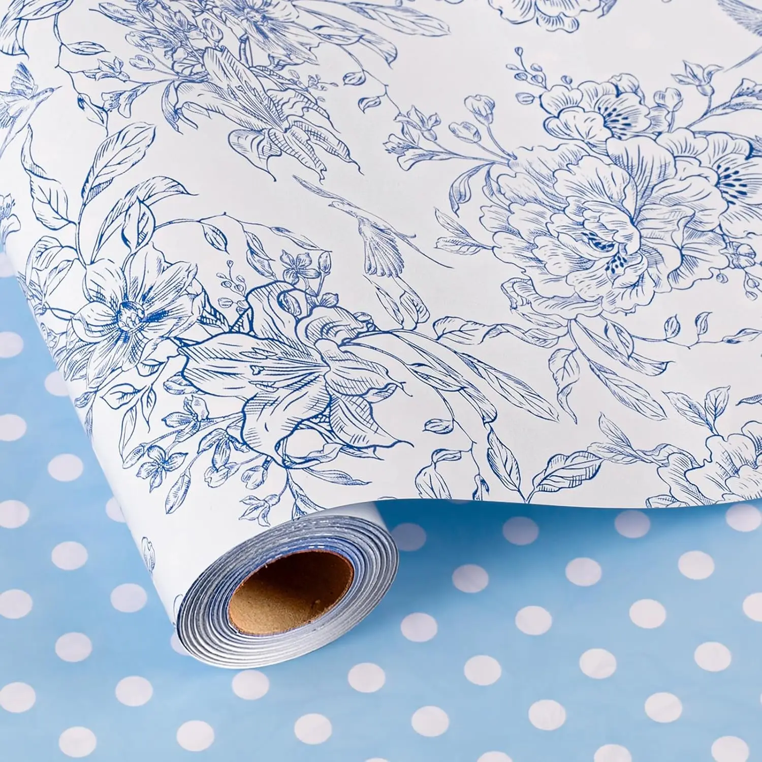 Blue and White Porcelain Flower Wrapping Paper, Reversible Blue Dot Design Gift Wrap for Baby Shower, Birthday, Valentines
Blue and White Porcelain Flower Wrapping Paper, Reversible Blue Dot Design Gift Wrap for Baby Shower, Birthday, Valentines