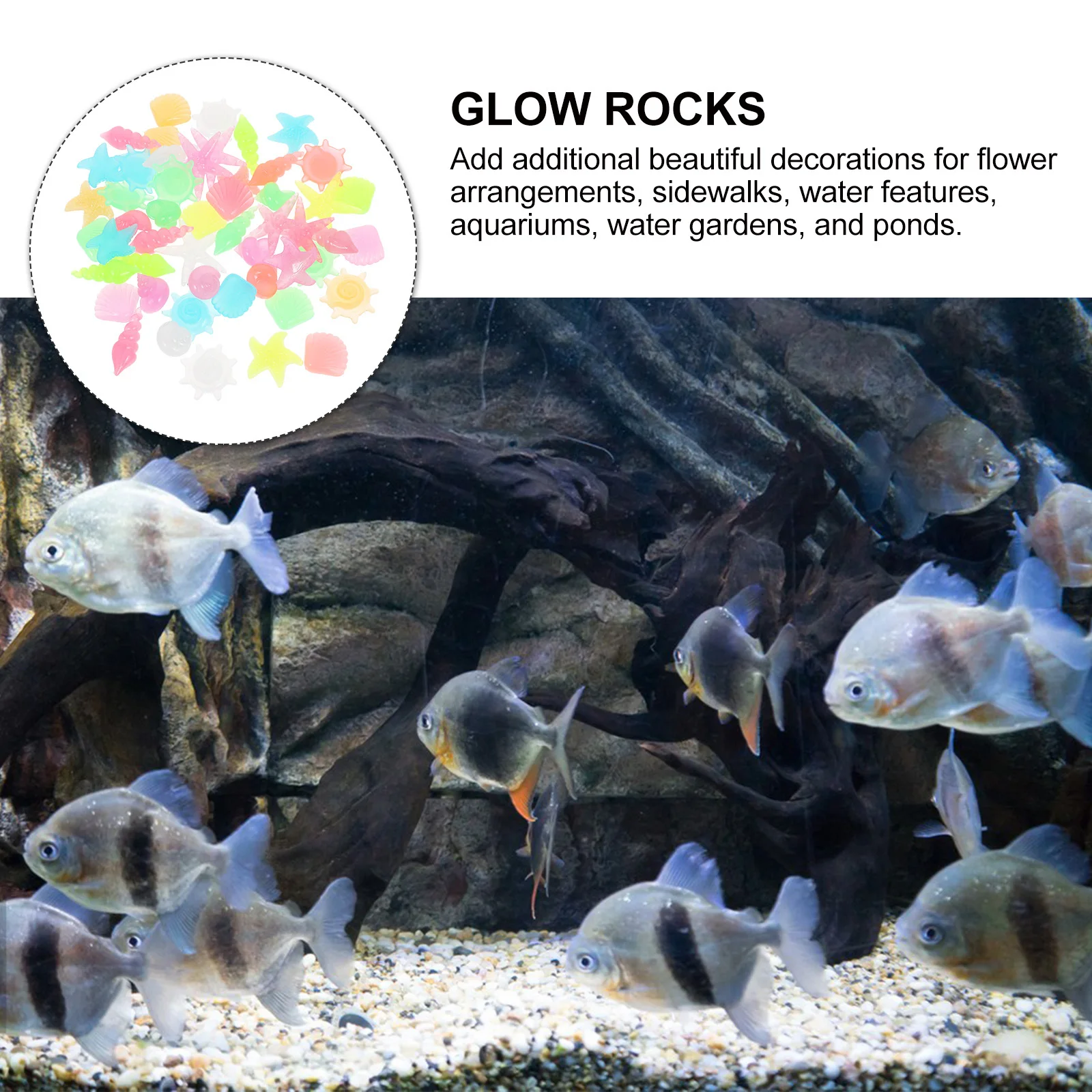 50 Pcs Pebbles Rocks Gravel Aquariums Stones Glowing Marbles Fish Tank Decoration
50 Pcs Pebbles Rocks Gravel Aquariums Stones Glowing Marbles Fish Tank Decoration