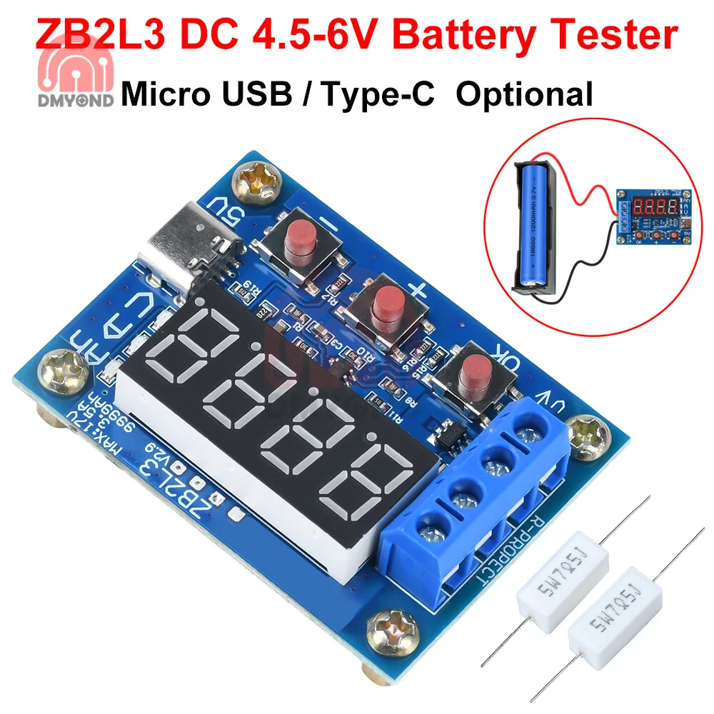 4.5V-6V Battery Tester LED Digital Display 18650 Lithium Battery Power Supply Test Resistance Lead-acid Capacity Discharge Meter
4.5V-6V Battery Tester LED Digital Display 18650 Lithium Battery Power Supply Test Resistance Lead-acid Capacity Discharge Meter