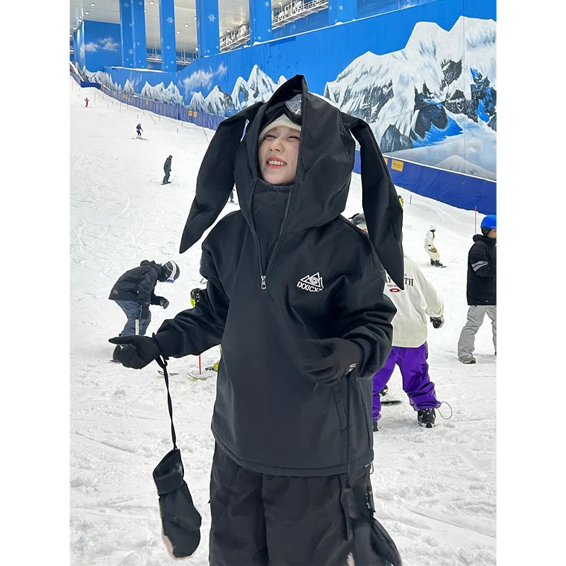 Cute Rabbit Ear Snowboard Sweatirt Men's Winter Fce Waterproof Hooded Coat -40℃ Cold Resistant Outerwear Casual Loose Fit
Cute Rabbit Ear Snowboard Sweatirt Men's Winter Fce Waterproof Hooded Coat -40℃ Cold Resistant Outerwear Casual Loose Fit