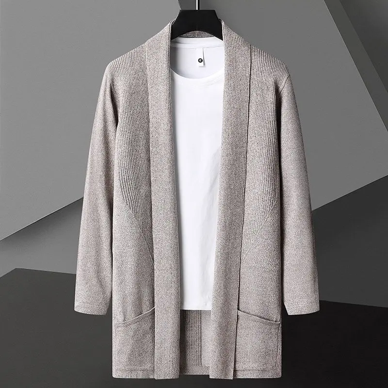 Spring Autumn Men's Long Cardigan Solid Color Warm Knitted Sweatercoat Fashion Slim Fit Knit Cardigans Men Trend Sweater Jacket
Spring Autumn Men's Long Cardigan Solid Color Warm Knitted Sweatercoat Fashion Slim Fit Knit Cardigans Men Trend Sweater Jacket