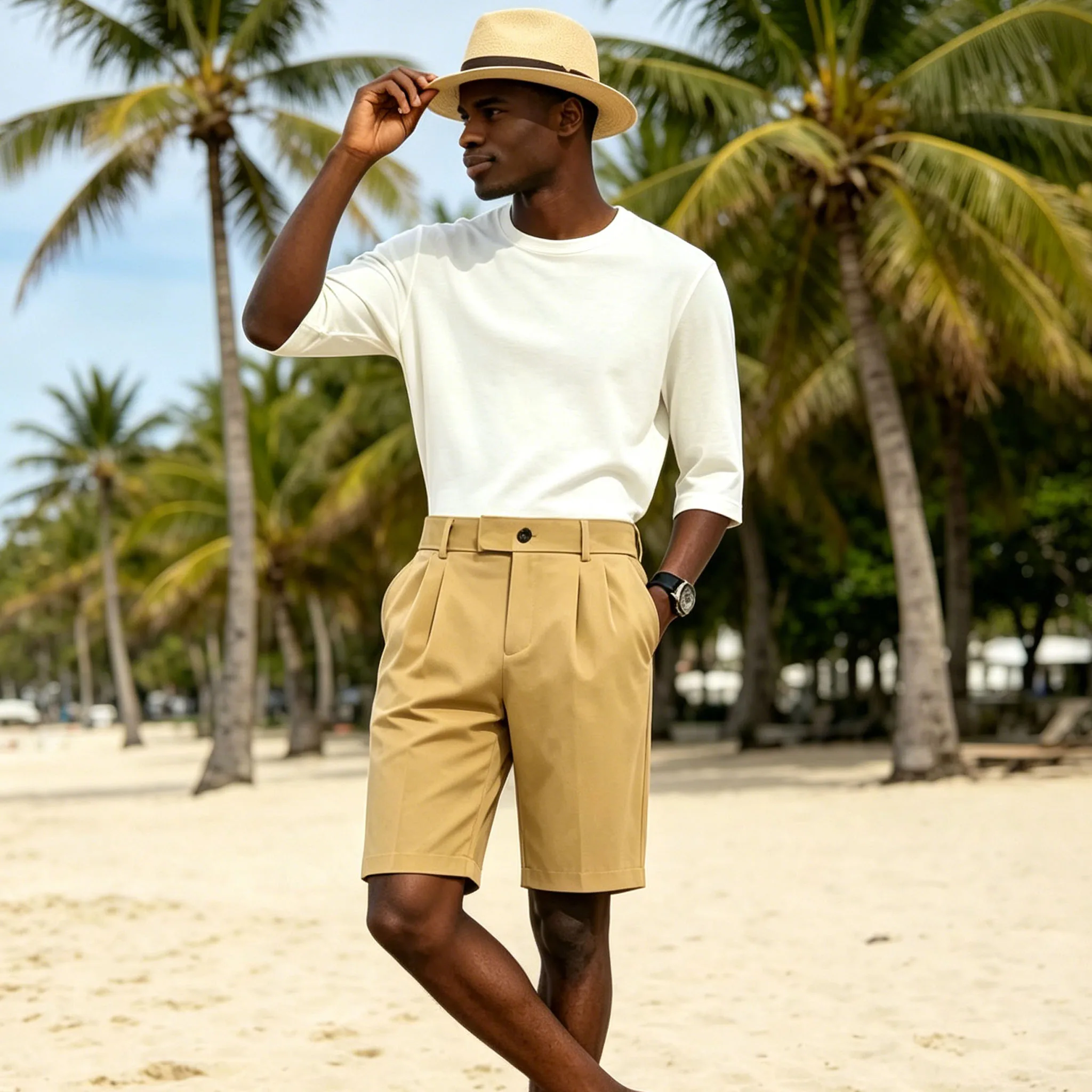 Summer Men's High Waist Pleated Shorts Loose Fit Business Casual Dress Shorts Formal Straight Leg Short Pants for Office & Daily
Summer Men's High Waist Pleated Shorts Loose Fit Business Casual Dress Shorts Formal Straight Leg Short Pants for Office & Daily