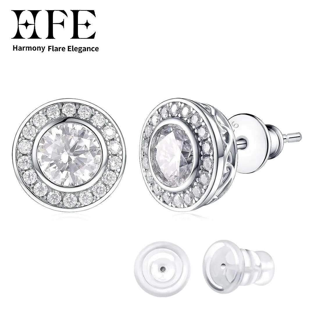 HFE Full Circle Moissanite Earrings White Gold 18k Gold D Color VVS1 Clarity 925 Sterling Silver Hypoallergenic Unisex Earrings
HFE Full Circle Moissanite Earrings White Gold 18k Gold D Color VVS1 Clarity 925 Sterling Silver Hypoallergenic Unisex Earrings