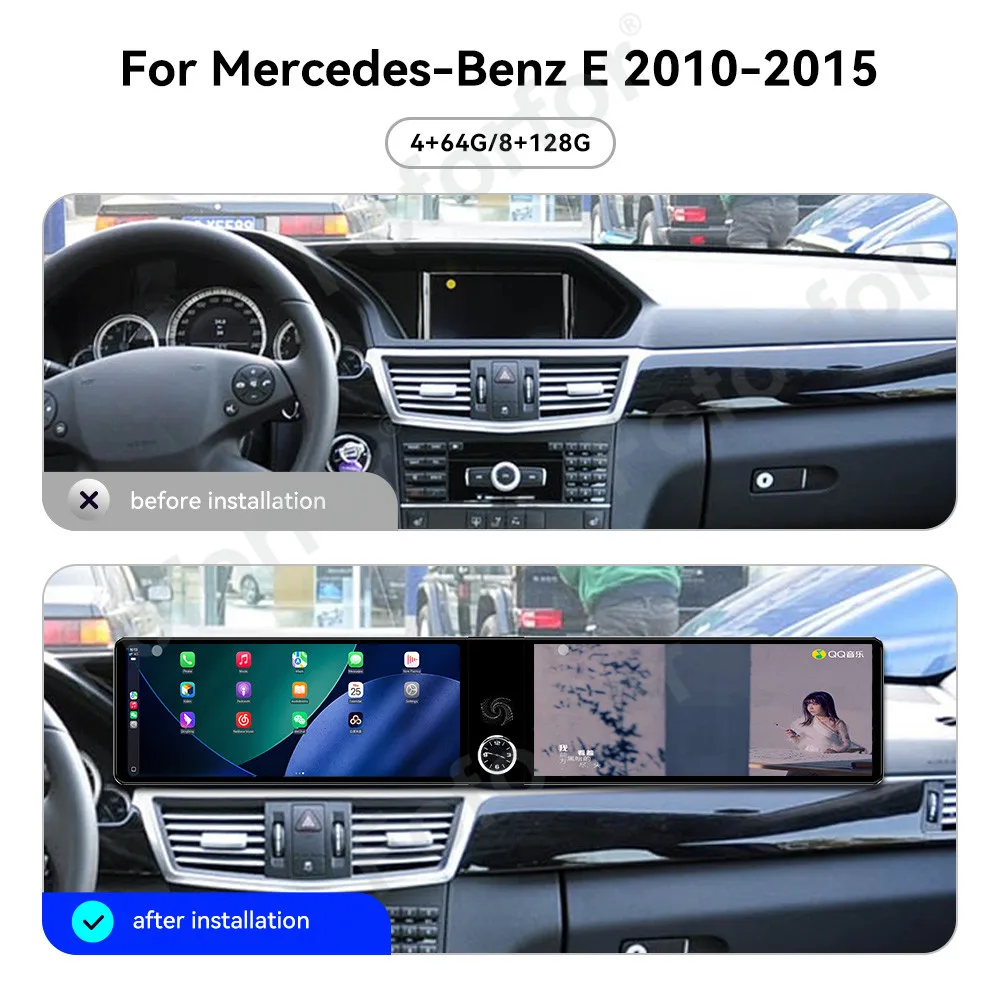 12.3"Dual Screen Android13 Carplay GPS Navigation Multimedia Player Car media Radio dvd player For Mercedes-Benz E 2010-2015
12.3"Dual Screen Android13 Carplay GPS Navigation Multimedia Player Car media Radio dvd player For Mercedes-Benz E 2010-2015