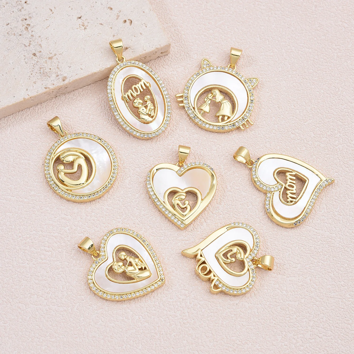 5pcs Europe and The United States Shell Copper Plated Love Mom Necklace Pendant Accessorie DIY Jewelry Making Material Wholesale 
5pcs Europe and The United States Shell Copper Plated Love Mom Necklace Pendant Accessorie DIY Jewelry Making Material Wholesale