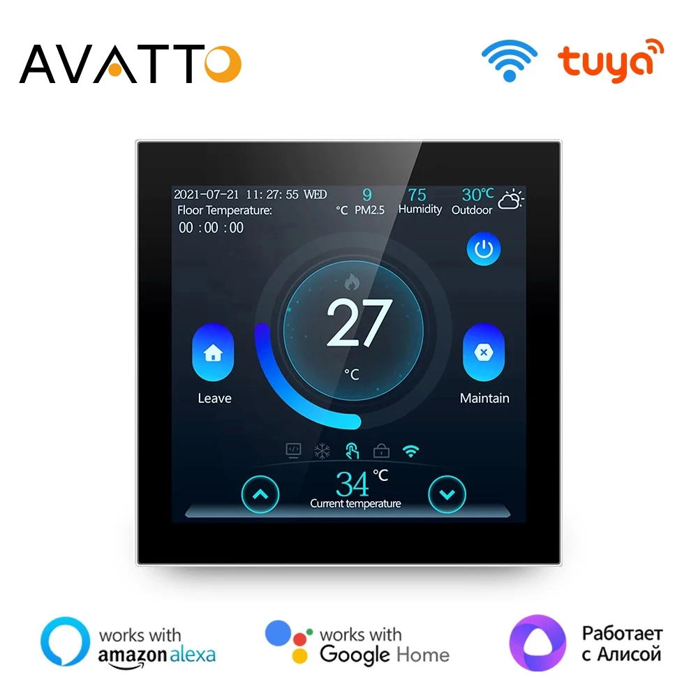 AVATTO Smart Floor Thermostat,Tuya WiFi Electric/Water Heating Temperature Controller,Smart Work With Alexa Google Home Alice
AVATTO Smart Floor Thermostat,Tuya WiFi Electric/Water Heating Temperature Controller,Smart Work With Alexa Google Home Alice